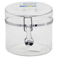 Anchor Hocking 98631 32 oz. Round Acrylic Canister with Clamp Top - 4/Case