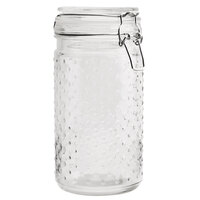 Anchor Hocking 12947 33 oz. Glass Hobnail Jar with Hinged Lid - 4/Case