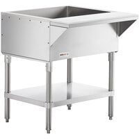 ServIt CFT2 Stainless Steel 2 Pan Ice-Cooled Cold Food Table with Undershelf