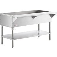 ServIt CFT4 Stainless Steel 4 Pan Ice-Cooled Cold Food Table with Undershelf
