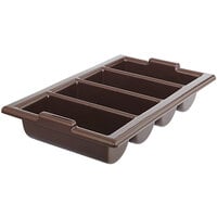Vollrath 1375-01 Traex® Brown 4-Compartment Heavy-Duty Polyethylene Cutlery Box