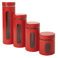 Anchor Hocking 97561 Palladian 8 Piece Red Stainless Steel Cylinder Set - 2/Set