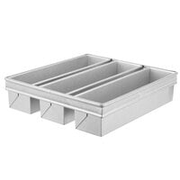 Chicago Metallic 44365 2 lb. 3-Strap Glazed Aluminized Steel Pullman Bread Loaf Pan - 16" x 4" x 4"