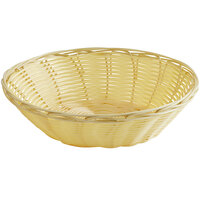 Vollrath 47205 9" x 2 3/4" Round Natural-Colored Plastic Rattan Basket - 12/Case