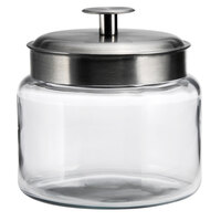 Anchor Hocking 95539AHG17 Montana 48 oz. Mini Jar with Brushed Metal Lid   - 4/Case