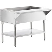 ServIt CFT3 Stainless Steel 3 Pan Ice-Cooled Cold Food Table with Undershelf