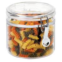 Anchor Hocking 98632 64 oz. Round Acrylic Canister with Clamp Top - 4/Case