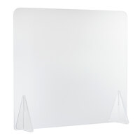 Tablecraft CWACR36 36 inch x 1/4 inch x 30 inch Clear Acrylic Freestanding Countertop Safety Shield