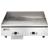Wolf WEG24E-24C 24 inch Electric Countertop Griddle with Snap-Action Thermostatic Controls and Chrome Plate - 208V, 1 Phase, 10.8 kW