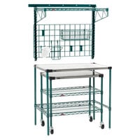 Metro SMSPM2436 40 inch Super Erecta Prep Station with SmartWall and Undercounter Cart