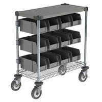 Metro CR1430CC 33 3/4 inch Stainless Steel Condiment Cart with Removable Bins