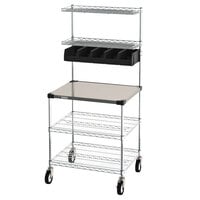 Metro CR2430DSS Drive-Thru Order Prep Station with Stainless Steel Shelving - 31 3/4" x 27 3/4" x 65 3/4"