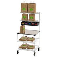 Metro CR2430DSS Drive-Thru Order Prep Station with Stainless Steel Shelving - 31 3/4 inch x 27 3/4 inch x 65 3/4 inch