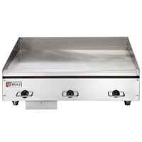 Wolf WEG36E-24C 36 inch Electric Countertop Griddle with Snap-Action Thermostatic Controls and Chrome Plate - 208V, 1 Phase, 16.2 kW