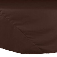 Intedge 83" Round Brown Seamed 65/35 Poly/Cotton Blend Hemmed Cloth Table Cover