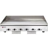 Wolf WEG72E-24C 72 inch Electric Countertop Griddle with Snap-Action Thermostatic Controls and Chrome Plate - 208V, 1 Phase, 32.4 kW