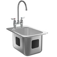 Waterloo 10" x 14" x 10" 18 Gauge Stainless Steel One Compartment Drop-In Sink with 8" Gooseneck Faucet