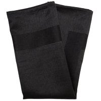 Snap Drape 54682222NH014 Black Milan Satin Band Cloth Napkin, 22 inch x 22 inch - 12/Pack