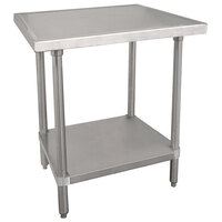 Advance Tabco VSS-303 30 inch x 36 inch 14 Gauge Stainless Steel Work Table with Stainless Steel Undershelf