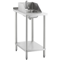 Regency 30 inch x 18 inch 18 Gauge Type 304 Stainless Steel Filler Table with Drop-In Sink and Faucet