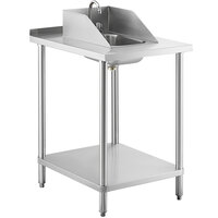 Regency 30 inch x 24 inch 18 Gauge Type 304 Stainless Steel Filler Table with Drop-In Sink and Faucet
