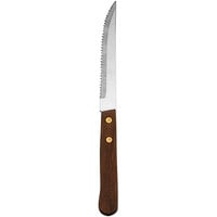 Delco by Oneida B615KSSF Econoline 8 1/2 inch Stainless Steel Steak Knife with Wood Handle - 36/Case