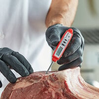 AvaTemp 2 3/4 inch HACCP Waterproof Digital Pocket Probe Thermometer (Red / Raw Meat)