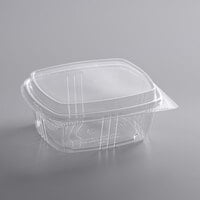 Choice 12 oz. Clear RPET Tall Hinged Deli Container - 200/Case