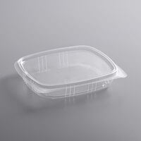 Choice 16 oz. Clear RPET Shallow Hinged Deli Container   - 200/Case