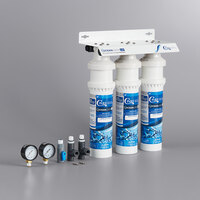 C Pure Oceanloch-L3 Triple Water Filtration System with Oceanloch-L3 Cartridges, Inlet, and Outlet Pressure Gauges - 1 Micron Rating and 5 GPM