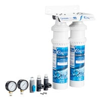 C Pure Oceanloch-L2 Dual Water Filtration System with Oceanloch-L2 Cartridges, Inlet, and Outlet Pressure Gauges- 1 Micron Rating and 3.34 GPM