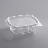 Genpak AD24 Hinged 24 oz Clear Plastic Deli Take Out Food Container - 7  1/4L x 6 3/8W x 2H