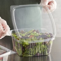 Choice 64 oz. Clear RPET Hinged Deli Container   - 200/Case