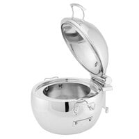 Walco WLWI11UGT Idol 11.5 Qt. Round Stainless Steel Soup Station with Body, Glass Top Lid, Soup Bucket, and Spoon Holder