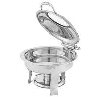 Walco CH6QTRD Champion 6 Qt. Round Stainless Steel Glass Top Chafer with Porcelain Insert
