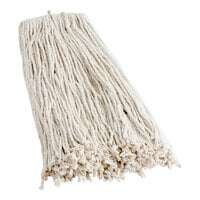 Choice 24 oz. #32 Natural Cotton Cut End Wet Mop Head with Screw-On Band