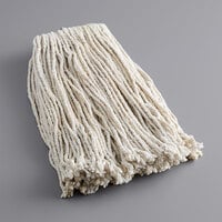 Choice 16 oz. #24 Natural Cotton Cut End Wet Mop Head with Screw On Band