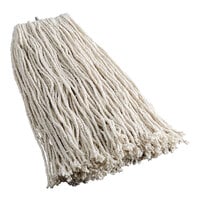 Lavex 24 oz. #32 Natural Cotton Cut End Wet Mop Head with Screw-On Band