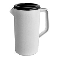 Tablecraft 144GRT 2.5 Qt. Granite Polypropylene Plastic Pitcher with 3-Way Black Sanitary Lid