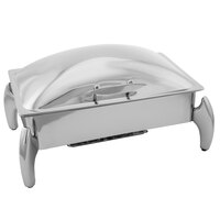 Walco L8ML Lunar 8 Qt. Rectangle Stainless Steel Chafer with Stand and Mirror Polish Lid