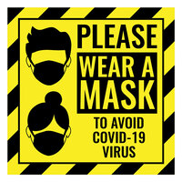 J.P. Cooke CV-13 12 inch x 12 inch Please Wear Mask Sign