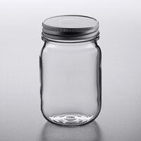 Elite Global Solutions DW3252PC-CL 16 oz. Plastic Drinking Jar / Mason Jar - 24/Case