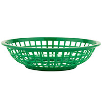 GET RB-820-G 8 inch x 2 inch Round Green Plastic Fast Food Basket - 12/Pack