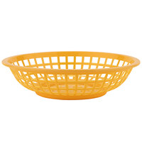 GET RB-820-Y 8 inch x 2 inch Round Yellow Plastic Fast Food Basket - 12/Pack