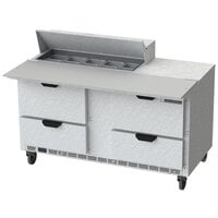 Beverage-Air SPED60HC-10C-4 60" 4 Drawer Cutting Top Refrigerated Sandwich Prep Table with 17" Wide Cutting Board