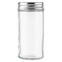 Tablecraft 10403 3 oz. Clear Glass Shaker with Stainless Steel Top