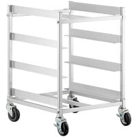 Steelton 4 Shelf Aluminum Glass Rack Cart with 7 1/2 inch Spacing