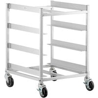 Regency 4 Shelf Welded Aluminum Glass Rack Cart with 7 1/2 inch Spacing