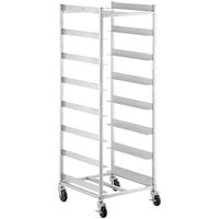 Regency 8 Shelf Welded Aluminum Glass Rack Cart with 8 inch Spacing