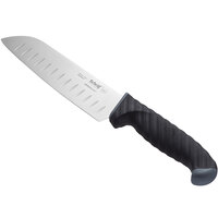 Schraf 7 inch Granton Edge Santoku Knife with TPRgrip Handle